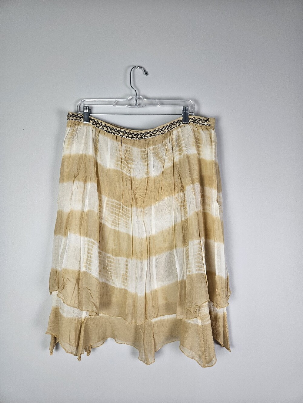 Sundance Sand Dune Boho Tiered Ombre Silk Skirt